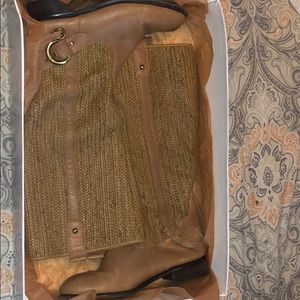 Schuler & Son Anthropologie tan woven riding boots